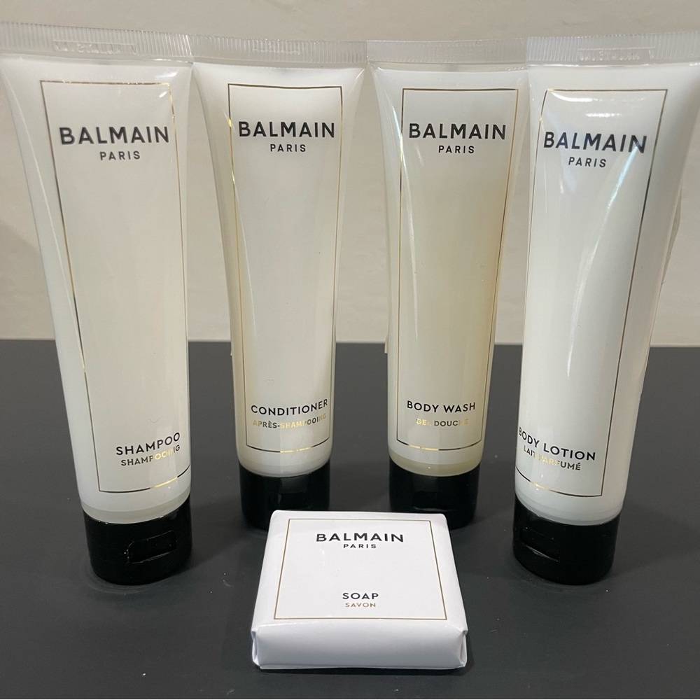 NEW Balmain Paris Travel Set (Shampoo, Conditioner, Body Wash, Lotion, Soap)